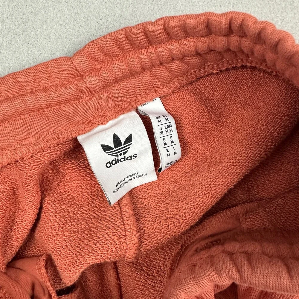 Adidas Shorts Men Medium Rust Orange Fleece Cargo Sweatshorts Trefoil M